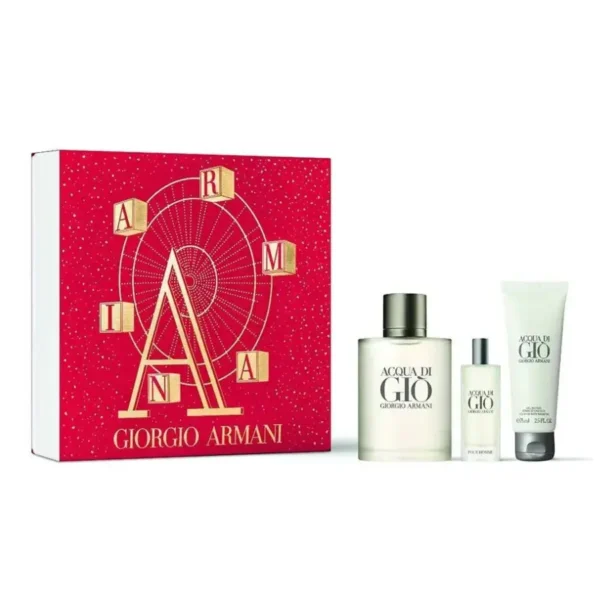COFFRET ARMANI AQUA DI GIO EDT 100 ML + 15 ML + BODY SHAMPO 75 ML